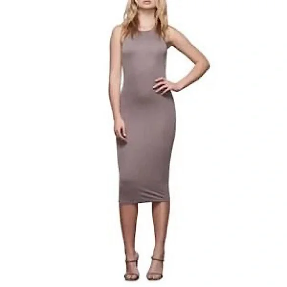 Good American | Dresses | Good American Micro Rib Sleeveless Midi Bodycon  Dress | Poshmark